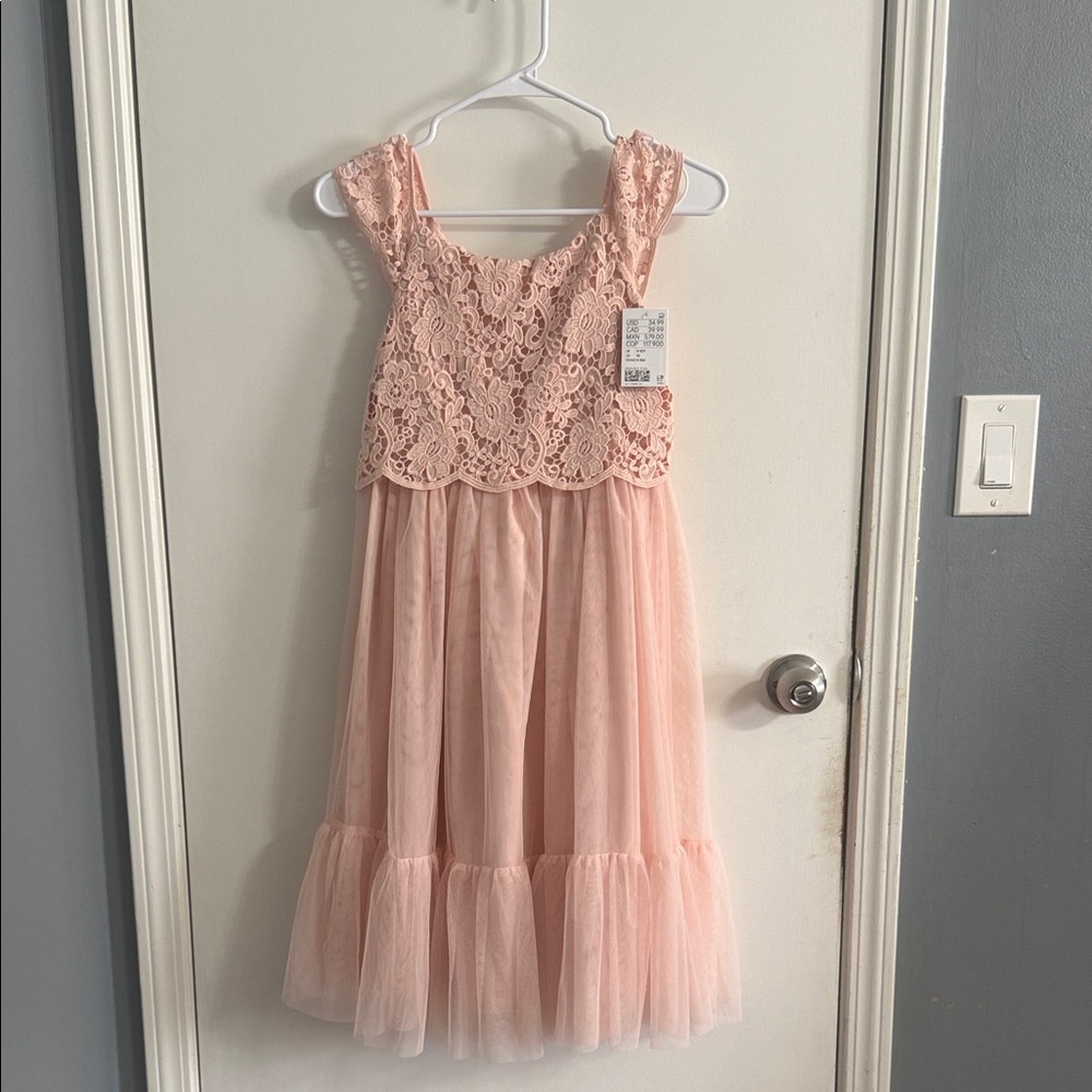 H&M Blush Pink Lace Formal Dress for Kids - Picture 3 of 5